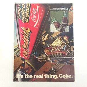 Coca-Cola Kelly Chadwick Vintage Print Ad Racing Advertisement Garage Display